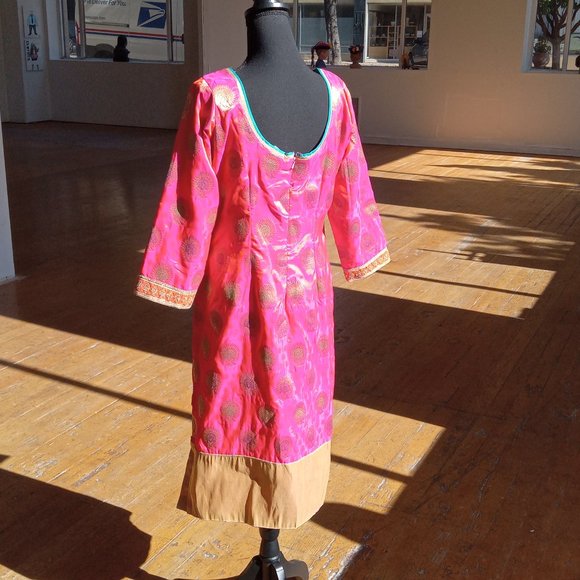 Bright and Bold Pink/orange/gold kurtas tunic top - Picture 12 of 13